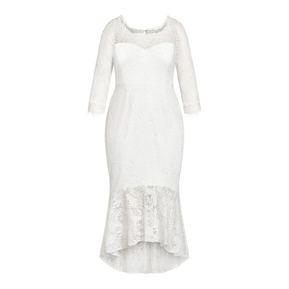 City CHIC Trendy Plus Size Estella Midi Dress in white - Picture 3 of 13